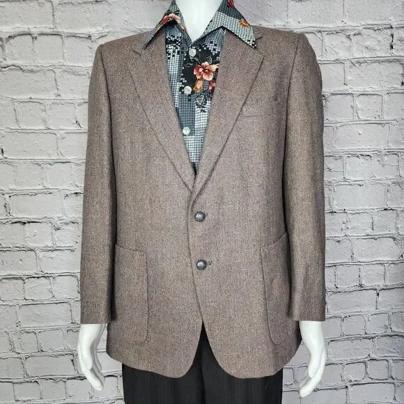 Givenchy Gentleman Vintage Wool Tweed Blazer, Men's 42R - Picture 2 of 14